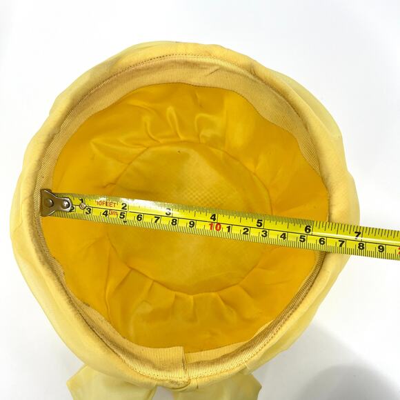 Vintage Yellow Pillbox Chiffon Rosette Hat with Bow - Picture 6 of 7
